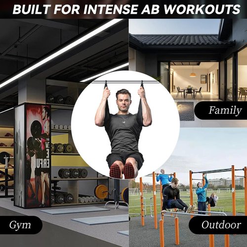 SUGOOE Hanging Ab Straps for Core Strength and Abdominal Training with 2 Rust-Resistant Carabiners, Pull Up Straps for Ab Workouts at Home and Gym (Pair)