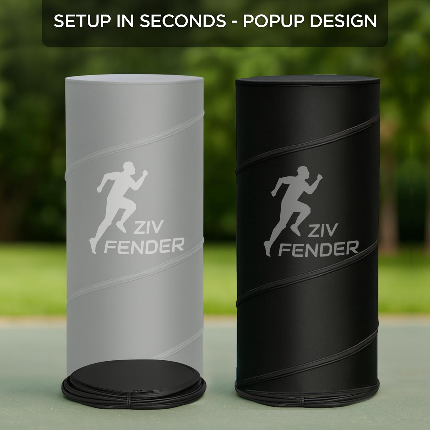 ZivPlay Pop Up Defender Soccer and Basketball Defender Dummy Practice Equipment for Defence Training Drills with Pack of 3 Pop Up Barrels Sand Bags and Carry Bag Color Black