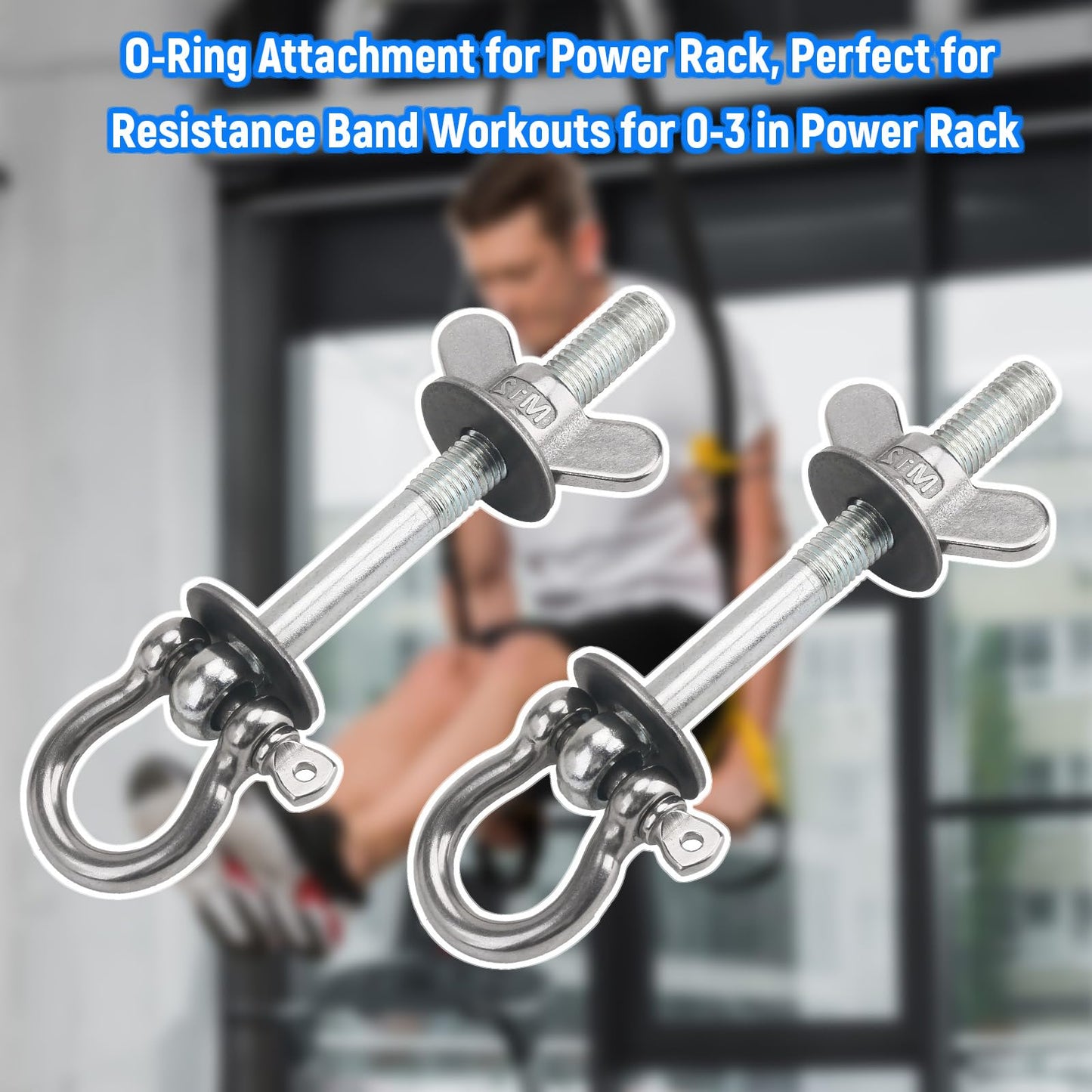 Dsyboko Power Rack Attachments 2 Pack - Resistance Band Hooks for Squat Rack O-Ring Attachment for Squat Rack
