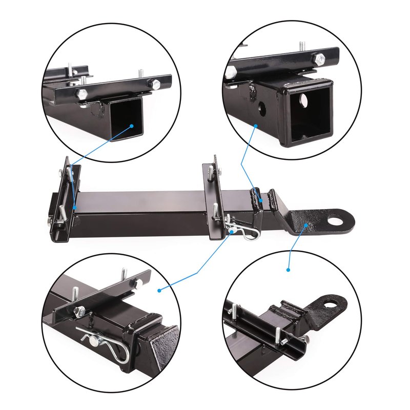10L0L Universal Golf Cart Rear Seat Safety Grab Bar and Trailer Hook Hitch with Receiver for Yamaha EZGO Club Car, Heavy Duty Material Hand Rail Add Safety to Your Rear Passengers - Black