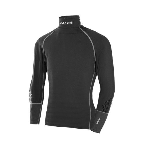 EALER HSC900 Hockey Compression Shirt with Neck Guard, Neck Protect Long Sleeve Shirt, Cut-Resistant Neck & Wrist Protection, Hockey Jock for Men & Boys - Adult Medium