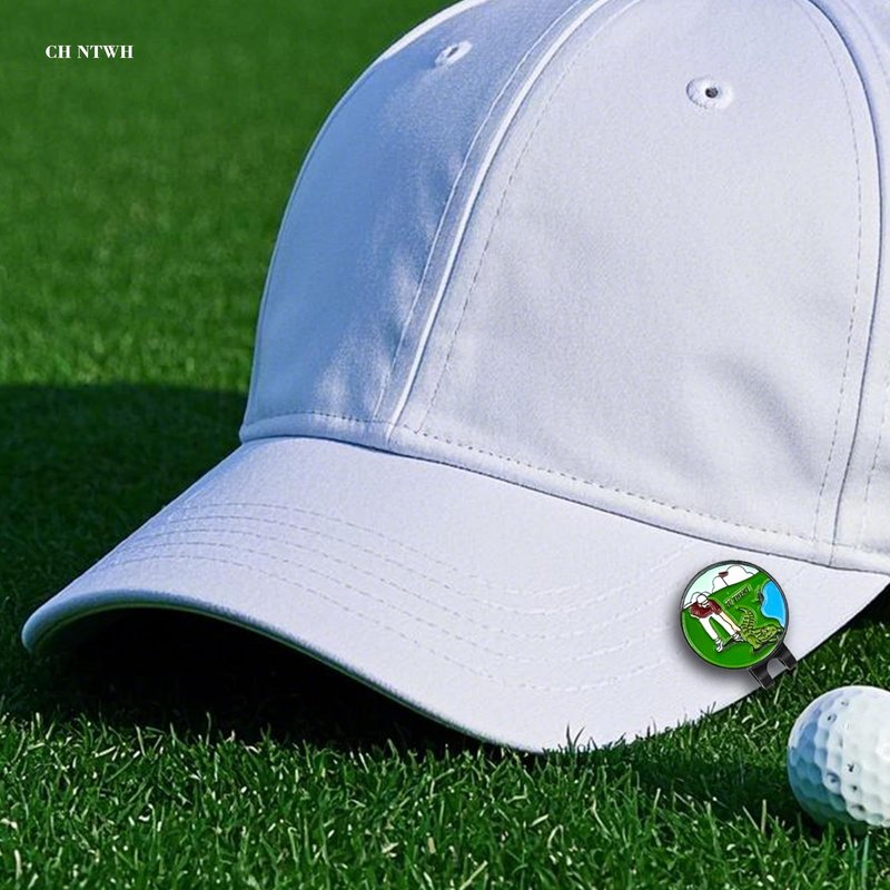 CH NTWH Funny Golf Ball Marker Magnetic Hat Clip for Putting Green - Premium Golf Accessories and Gift - Enhance Golfing Experience - 4 Markers with 2 Hat Clips