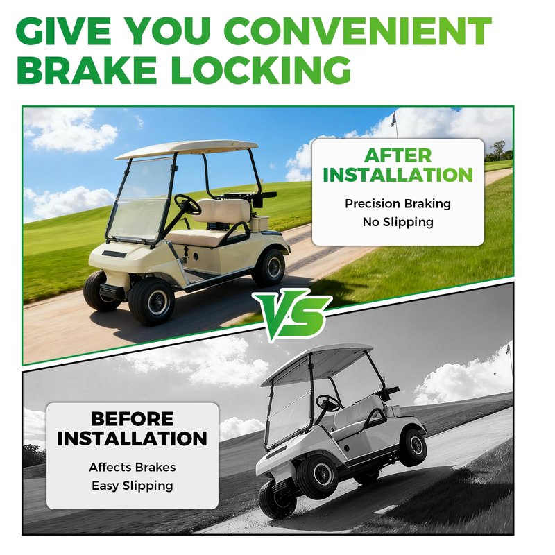 Panglong Golf Cart Park Brake Latch Kit-Aluminum, Ds Parking Break Rod with Pawl, Club Car Park Brake Latch Kit Fits 1995-UP Club Car DS and Carryall, OEM# 101187702, 1017322, 101985-01, 1011877-02