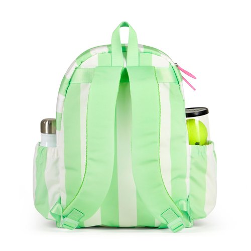 Ame & Lulu Jr. Love Tennis Backpack (Mint/White Cabana Stripe)