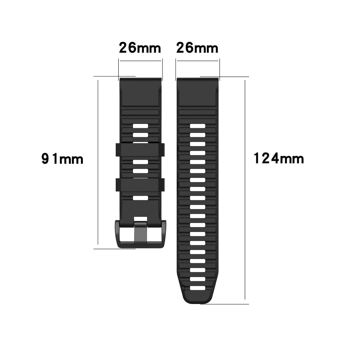 Compatible for Garmin Fenix 6X/6X Pro, 26mm Width Silicone Strap WatchBand Replacement for Garmin Fenix 6X/fenix 6X pro/Fenix 5X/Fenix 5X plus/Fenix 3 HR/D2 Charlie/D2 Delta PX/Descent MK1 (5 Colors)