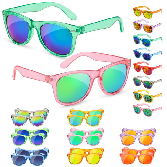 Froman Kids Sunglasses Bulk - 16 Pack Party Favors for Boys Girls Ages 3-8, Neon Colors with UV 400 Protection, Birthday Goodie Bag Stuffers