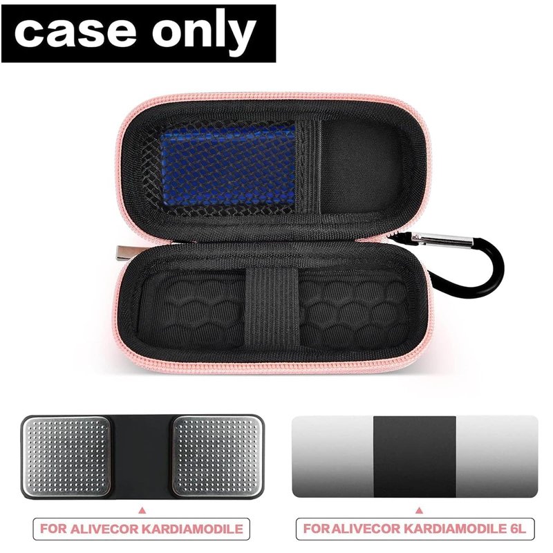 GWCASE Heart Rate Monitor Case Compatible with KardiaMobile 1-Lead/ 6L/ 6L Max for AliveCor for EKG Monitor, Protective Travel Carrier with Pill Box and Carabiner Clip-Rose Gold (Box Only)
