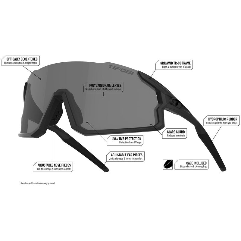 Tifosi Optics Stash Sunglasses (Matte Smoke (Clarion Blue Fototec))