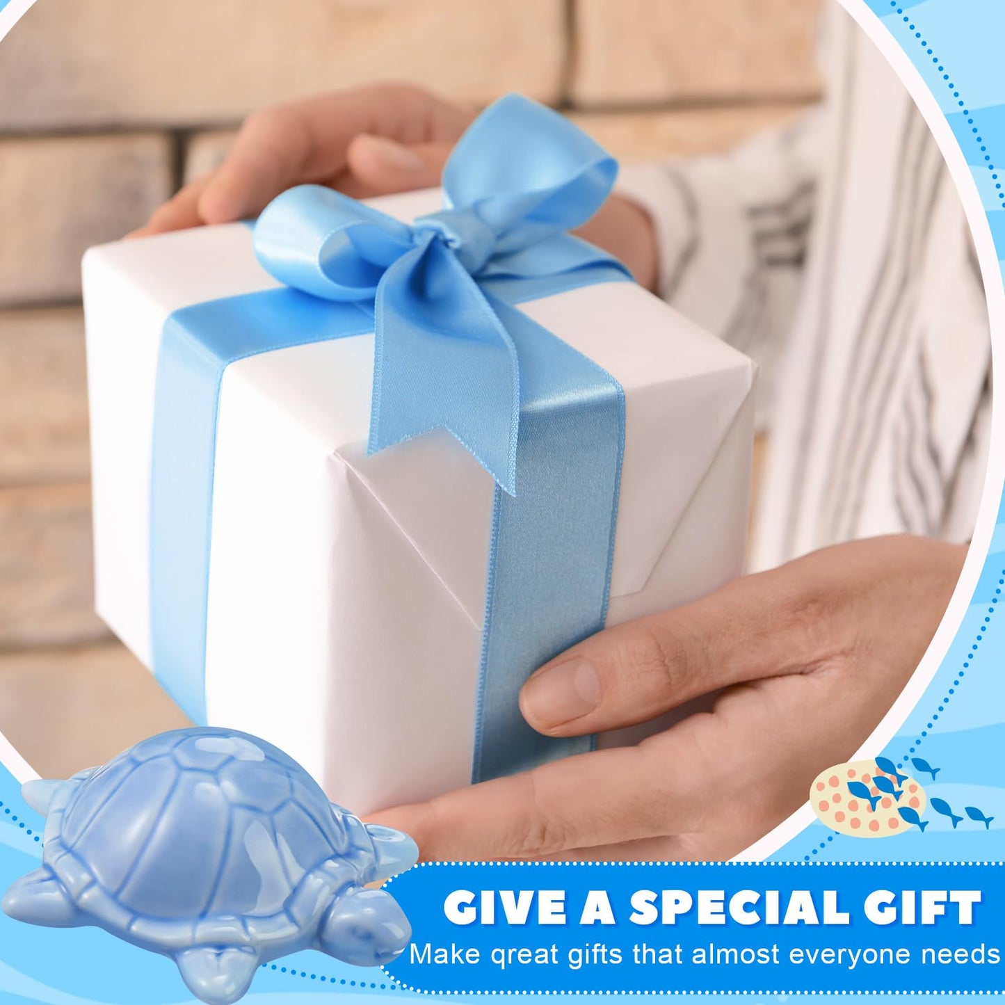 Colingmill 2 Pcs Decorative Toilet Bolt Covers Ceramic Sea Turtle Toilet Bolt Caps Cute Sea Turtle Bathroom Decor Fun Themed Gadgets Easy Installation Replacement Parts