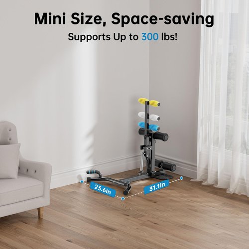 Deep Squat Machine, with Roman Chair Function, Adjustable Glutes Trainer Machine, Core & Abs for Low Impact Lower Body Workouts, Home Gym Push-Up Exercises, Easy to Assemble, 300Lbs Capacity