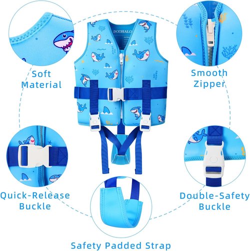 DOOHALO Toddler Swim Vest | Kids Swimming Training Vest for Ages 1-8 | Lightweight & Safe 20-46 lbs