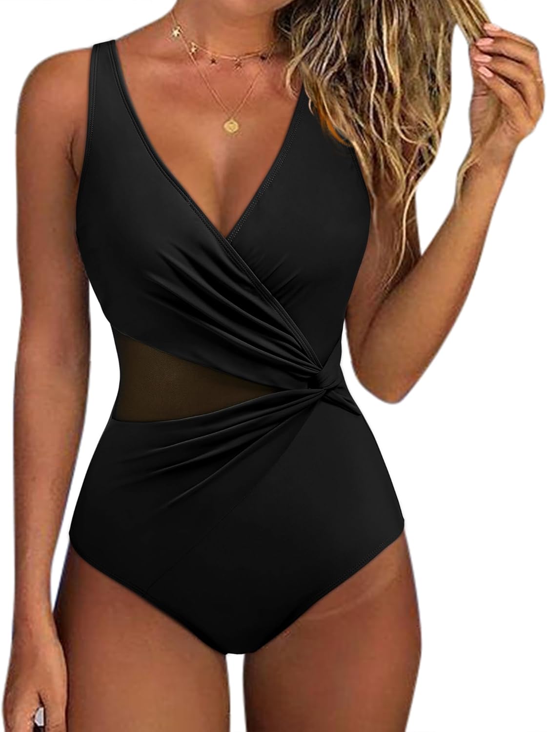 SUUKSESS One Piece Swimsuit - Sexy Mesh Tummy Control & Push-Up Design | Women's Bathing Suit