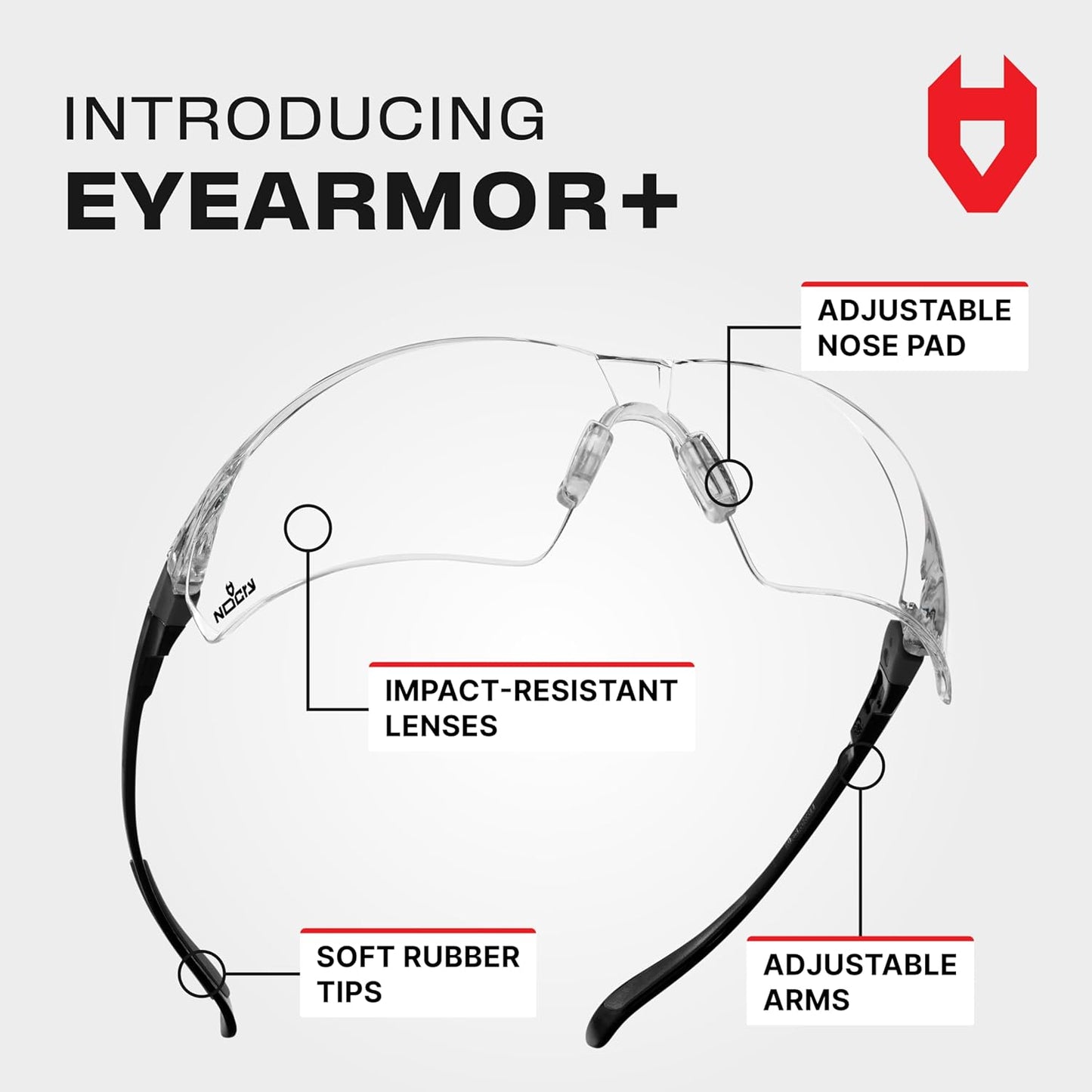 NoCry Shooting Glasses - Anti-Fog, Scratch Resistant Wraparound Lenses | ANSI Z87 Safety, Adjustable Fit