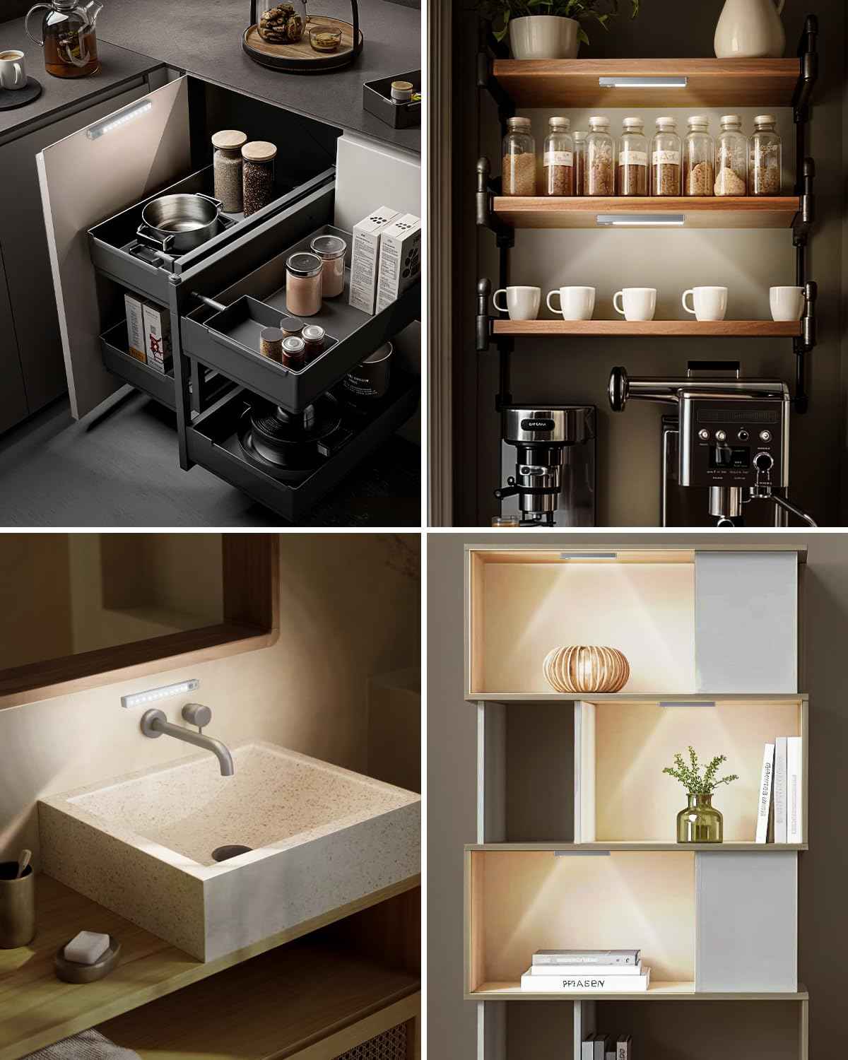 GOODEA Led Under Cabinet Lights Wireless, 7’’ Rechargeable Motion Sensor Light Indoor, Dimmable Closet Lights for Cabinets, Bookshelf, Stair, Hallway