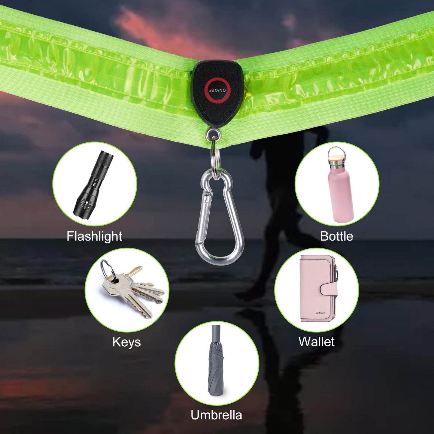 Luminous Single Room With Led Safety Shoulder Strap, Night Running And Cycling Single Shoulder Strap For Men And Women, Suitable For Night Walking, Running, Cycling, Jogging, Etc. (Fluorescent Green)