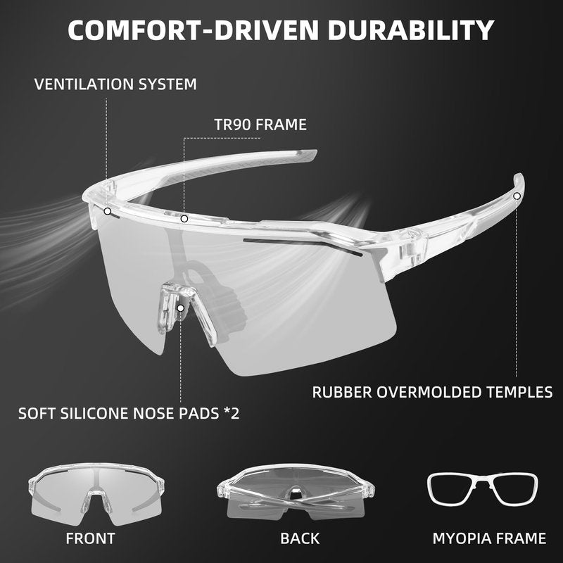 Sunbowglint Polarized Sports Sunglasses for Men Women Unbreakable TR90 Frame UV400 Protection Goggles Baseball Cycling Fishing Glasses,2 Pack
