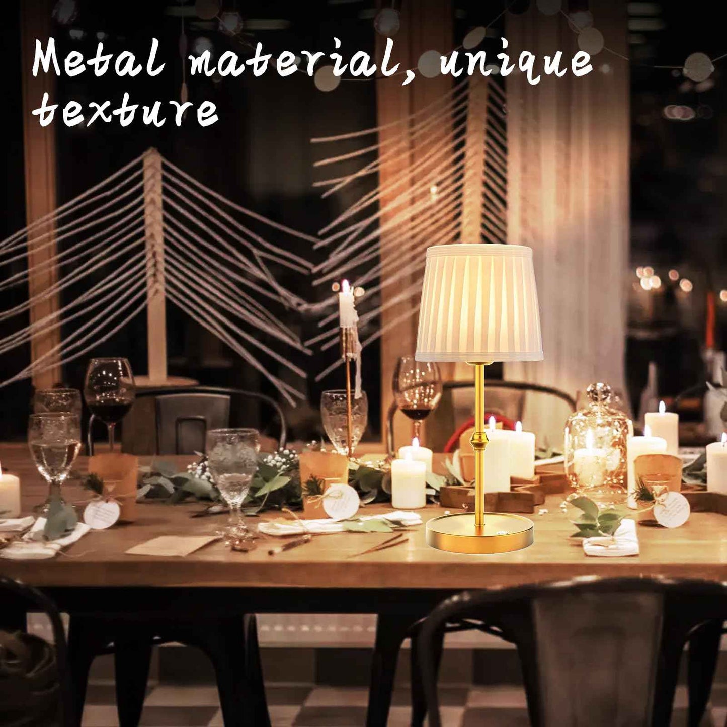 LETSTRY 5200mAh Cordless LED Table Lamp,3-Level Brightness, Rechargeable Battery, Touch Dimmable Wireless Ambient Lamp for Reading Room,Dining Room,Bedroom,Office,Camping,Restaurant,Antique Brass