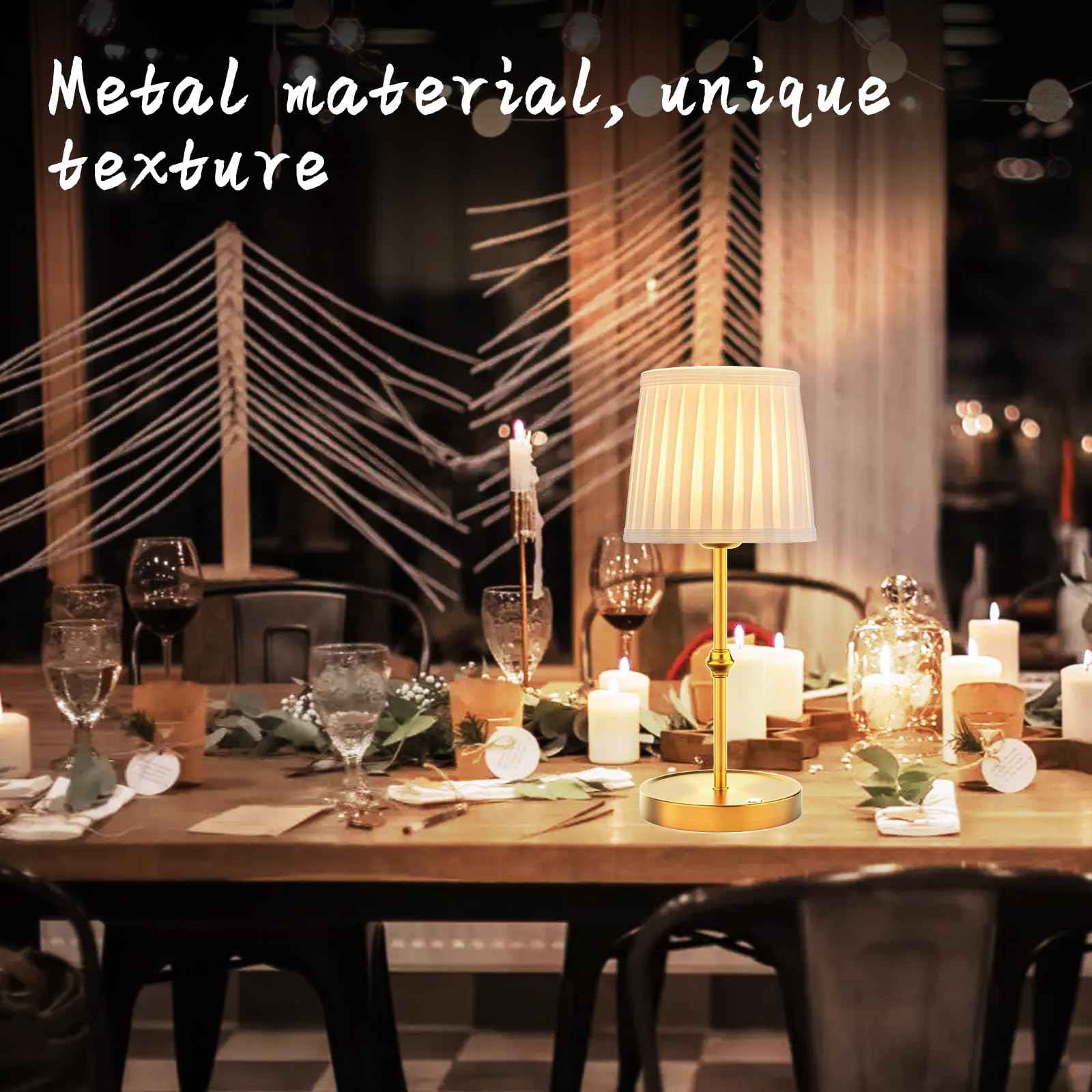 LETSTRY 5200mAh Cordless LED Table Lamp,3-Level Brightness, Rechargeable Battery, Touch Dimmable Wireless Ambient Lamp for Reading Room,Dining Room,Bedroom,Office,Camping,Restaurant,Antique Brass