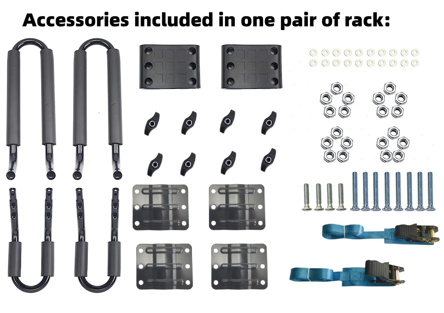 2-Pack Kayak Roof Rack Carrier - Heavy-Duty J-Style Crossbar Mount