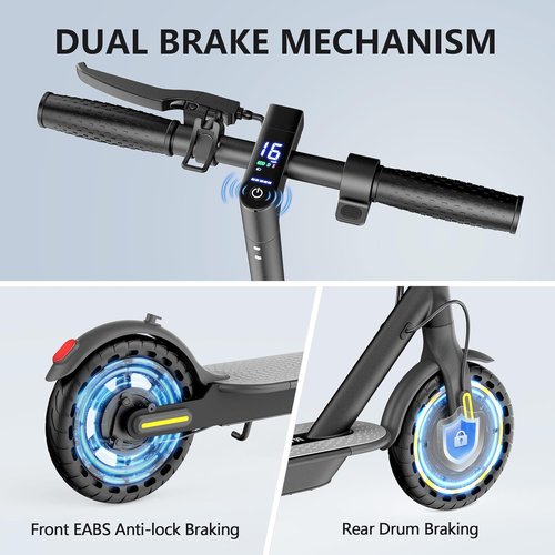 Maxshot Electric Scooter - 350W/500W Motor, 19-22 MPH Speed, 15-28 Miles Range, Foldable Design | Smart APP & Dual Braking Systems