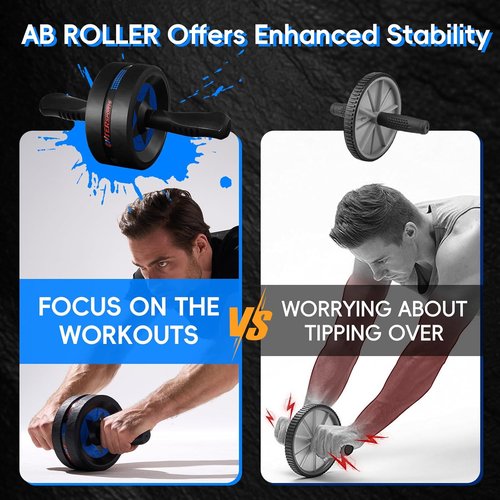 EnterSports Ab Roller Wheel - Core Strength Training Equipment with 2 Knee Pads for Home Gym