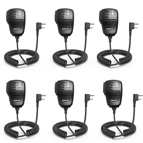 SAMCOM IP67 Waterproof Speaker Mic for Two Way Radios,SCSP05 Heavy Duty Handheld Shoulder Mic with 3.5mm Earpiece Jack, 2 Pin K Head for FPCN30A Walkie Talkies