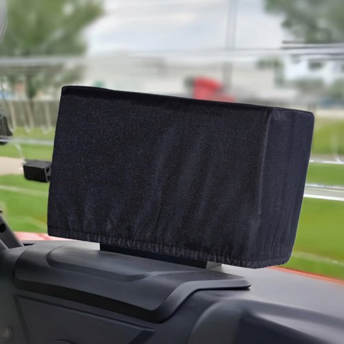 Woho Waterproof Touchscreen Cover with Elastic Opening for Evolution & Denago Golf Cart, Evolution Golf Cart Accessories for Sun Protect, Golf Cart Parts for Wind and Dust Proof (Black, 11" × 5" × 7")