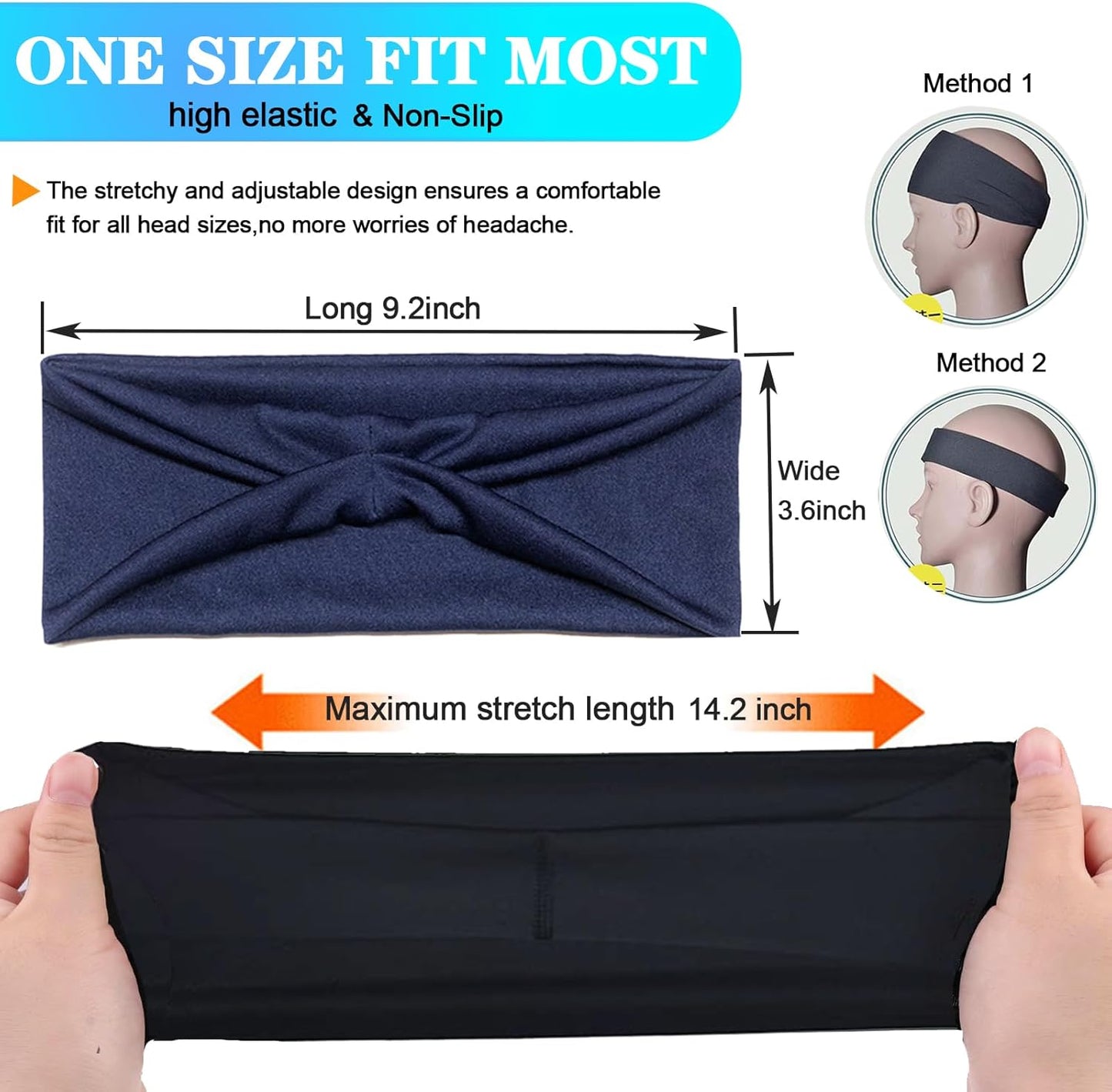 Skiennix 3-Piece Sweat Bands | Cooling Headbands for Men & Women | Ideal for Sports & Workouts