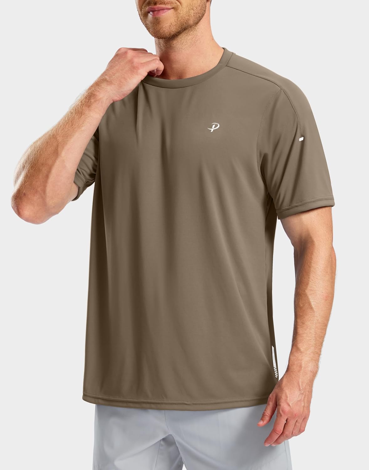 Pudolla Men's Athletic Running T-Shirts - Lightweight Quick-Dry Short Sleeve Gym Tees