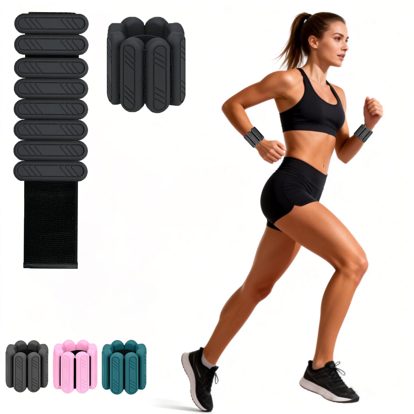 VROROPX Ankle Weights for Women, Wrist Weights with Breathable & Comfortable Silicone Rubber Design, Adjustable Ankle Weights for Strength Training