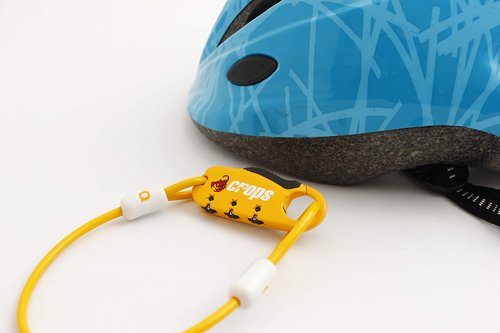 CROPS UNI-Q Bike Lock, Helmet Lock, 1 ft Cable, Black – Resettable 3-Digit Combination, Compact & Lightweight, for Bicycle/Motorcycle Helmets