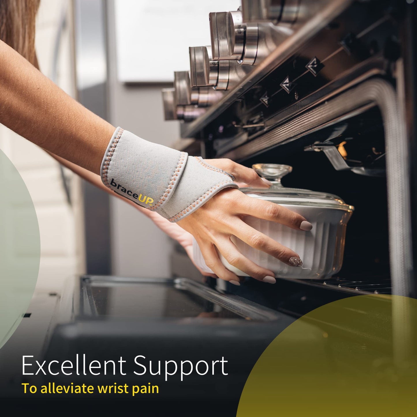 BraceUP Adjustable 2 Wrist Wraps for Men and Women - Workouts Wrist Band, Carpal Tunnel Compression Wrist Brace, Tendonitis Wrist Splint, One Size Adjustable (pack of 2)