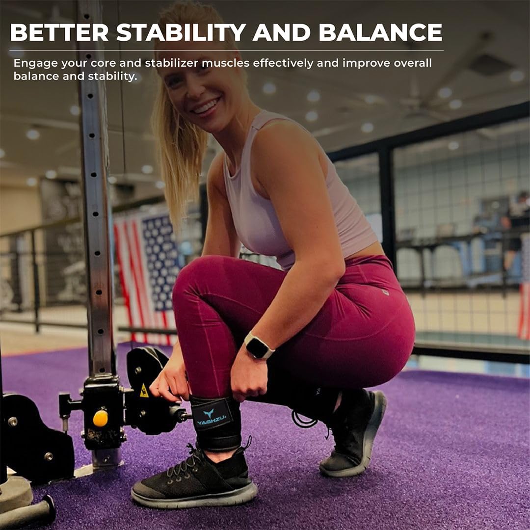 Gym Ankle Straps for Cable Machines Women & Men, Glute Kickback, Single