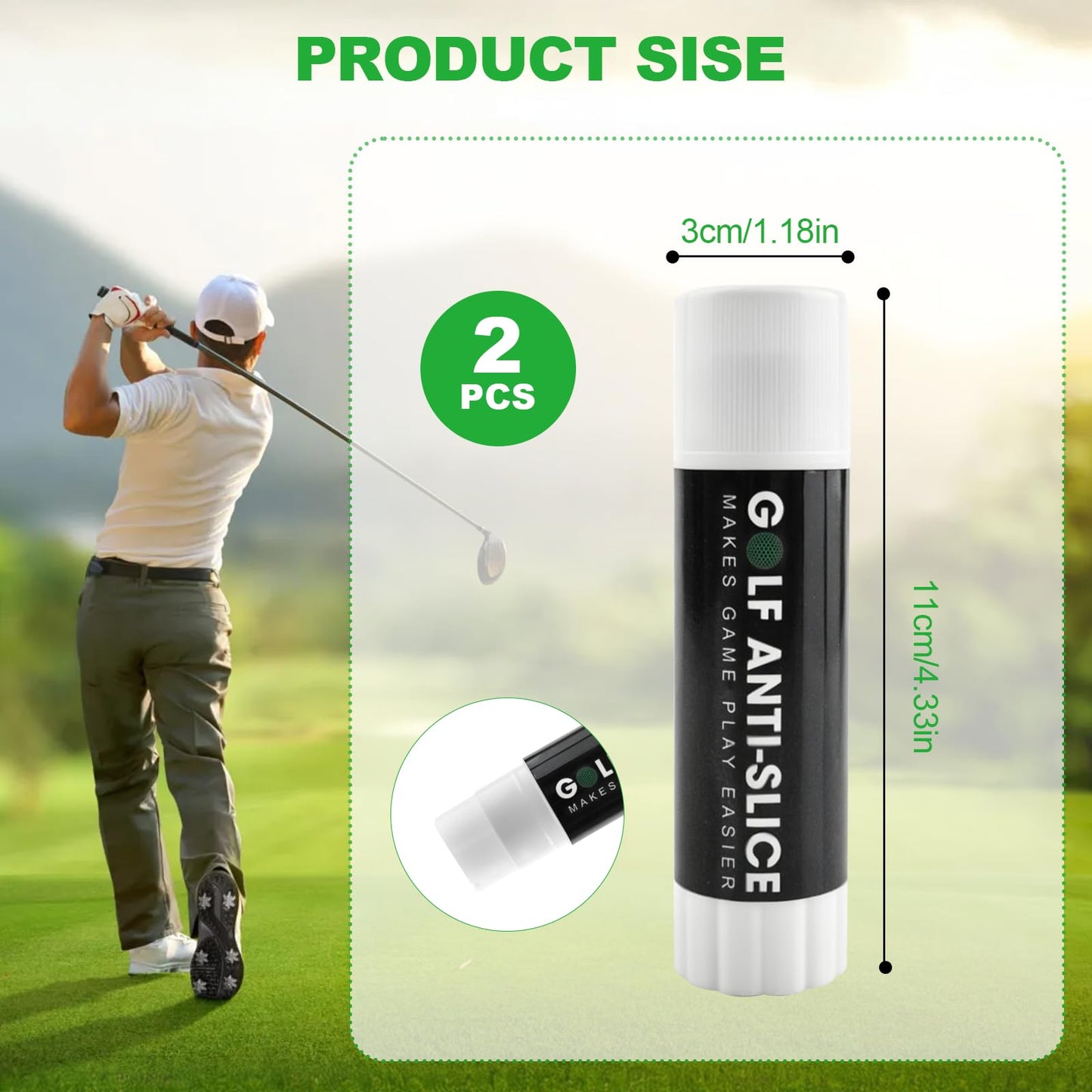 Gawgivdi 2 Pieces Golf Anti-Slice/Hook Compound for Clubs Reduce Spin & Fix Slices Improves Ball Control, Distance and Accuracy Increases, Practice Aid Gifts for All Golfers(1.27 OZ)