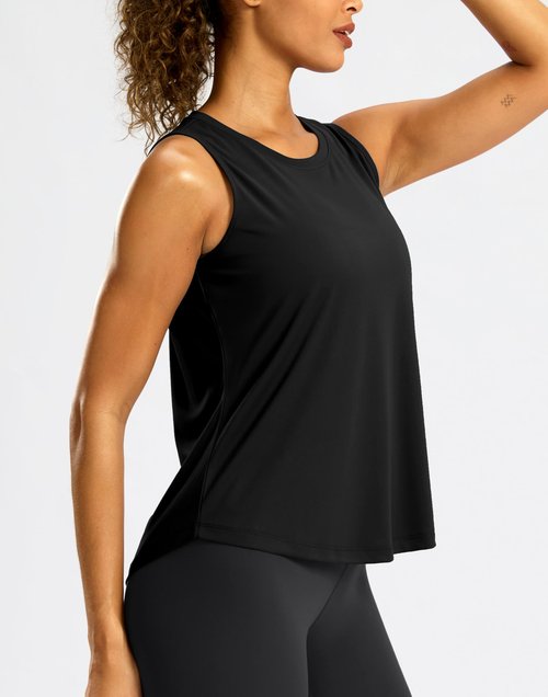 G Gradual Workout Tank Top for Women Sleeveless Athletic Yoga Tops High Neck Quick Dry Running Tennis Sports Shirts for Women(Black,M)
