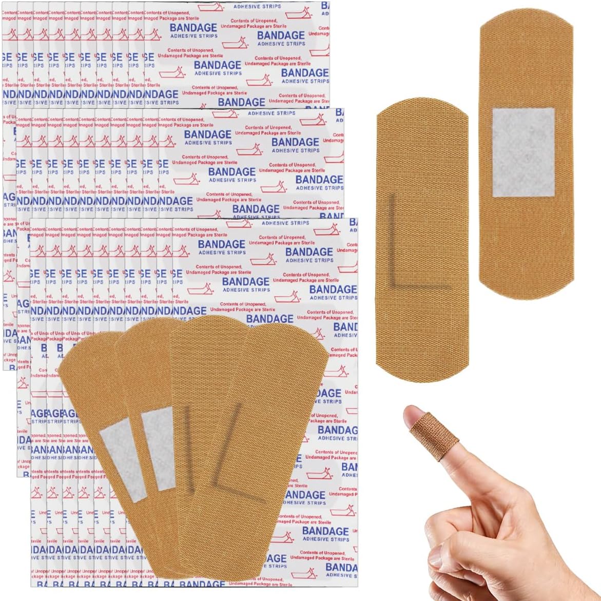 Regine Switzerland 150pcs Sterile Fabric Adhesive Bandages - Flexible & Breathable for Wound Care