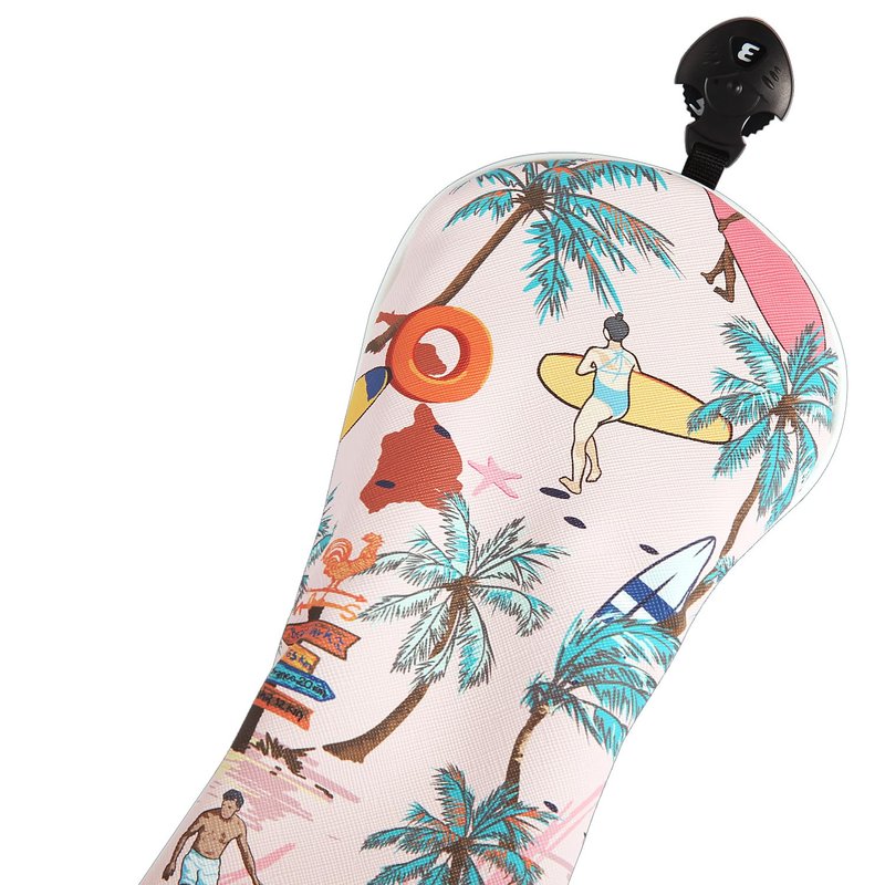 SHABIER Pink Golf Head Cover Aloha Tropical Hawaii Surf Beach for Fairway Club