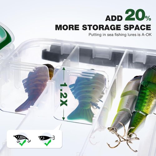 Ghosthorn Fishing Tackle Box - Waterproof Organizer with Removable Dividers | 2-Pack 3600 Size
