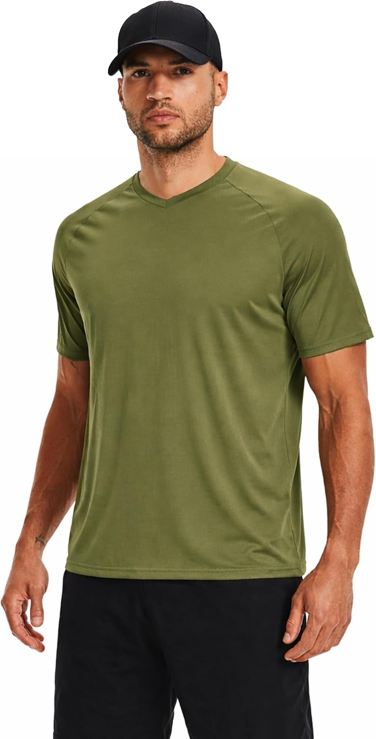 Skiennix Men's Quick Dry Crew Neck T-Shirts - 5 Pack Athletic Workout Tees for Gym & Running
