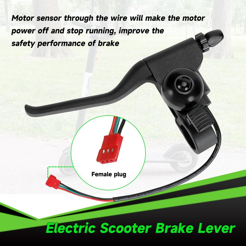 XIKOBY Universal Left Brake Handle Lever & Brake Cable Compatible with GOTRAX GXL V2 Electric Scooter Apex Pro XL Rival XR Elite E-Scooter Replacement Parts Accessories