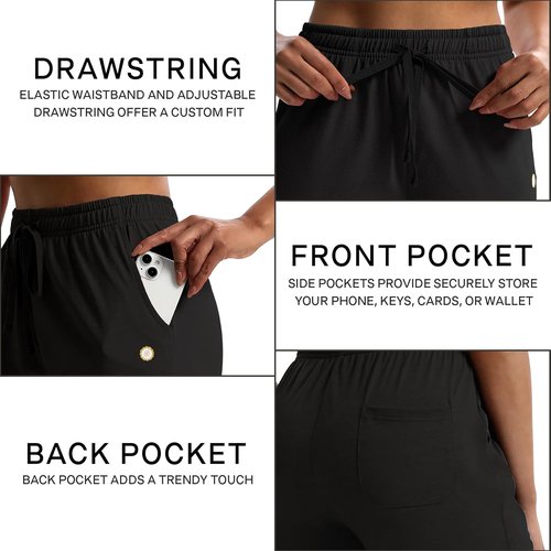 LUCKYCATCUS Women's Bermuda Shorts - Comfortable Jersey Athletic Shorts with Pockets | Perfect for Yoga & Workouts