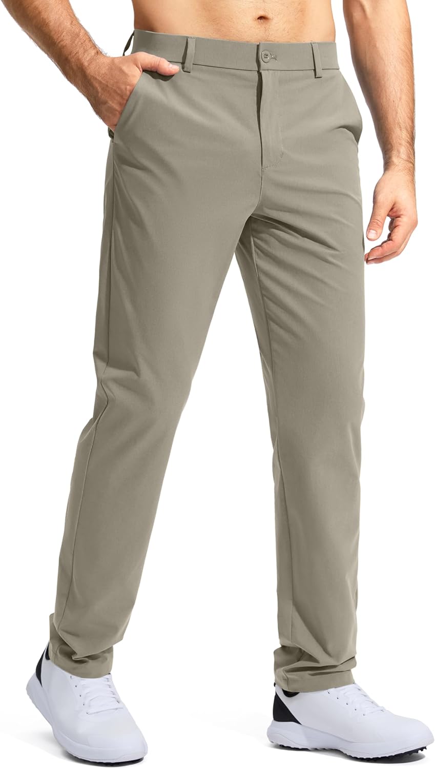 Pudolla Men's Golf Pants - Stretchy Lightweight Quick-Dry Casual Trousers with Pockets | Sizes 30-34