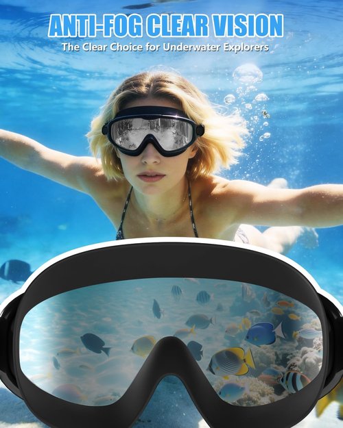 Aegend Swim Goggles | 2-Pack Wide View Anti-Fog & Anti-UV Goggles for Adults and Youth