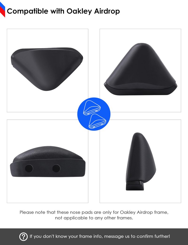 BLAZERBUCK Replacement Nose Piece Pads for Oakley Airdrop OX8046 | OX8065 Sunglass - Asian Fit Black