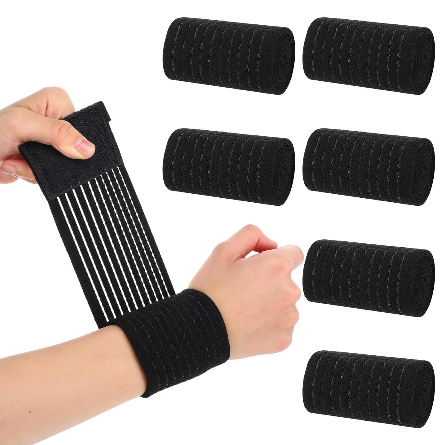 Skiennix High-Elastic Wrist Support Straps - Breathable Compression Wraps for Carpal Tunnel & Arthritis | 6 Pcs Set