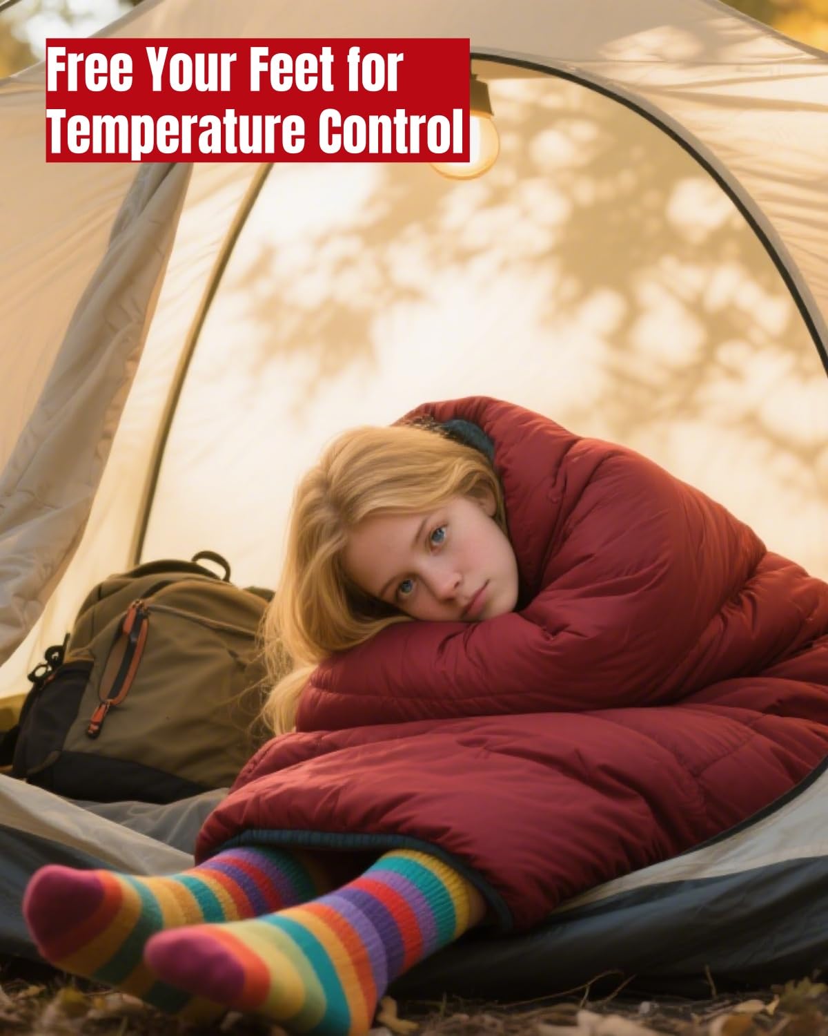 ETGLCOZY Lightweight 3-Season Sleeping Bag for Adults/Kids Camping, Compact w/Compression Sack, Waterproof Ripstop, Portable for Backpacking Hiking Travel, 50-80°F, Orange