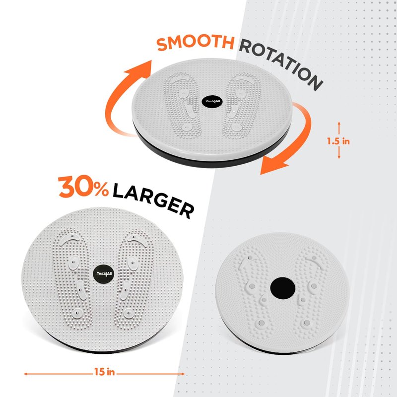 Yes4All Ab Twister Board, Waist Twisting Disc for Aerobic Exercise and Full Body Toning, Grey