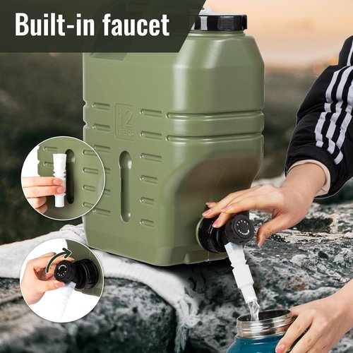 Camping Water Jug - 3.2 Gallon Food Grade Tank with Spout | No Leakage for Picnics & BBQs