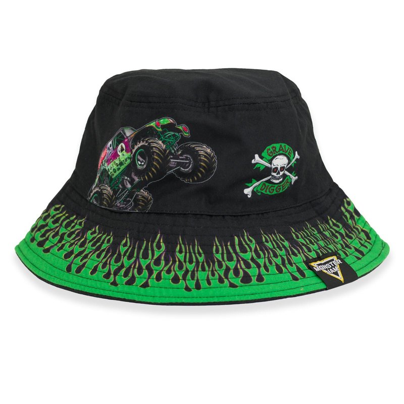 Monster Jam Grave Digger One Size Bucket Sun Hat Green/Black OS Toddler