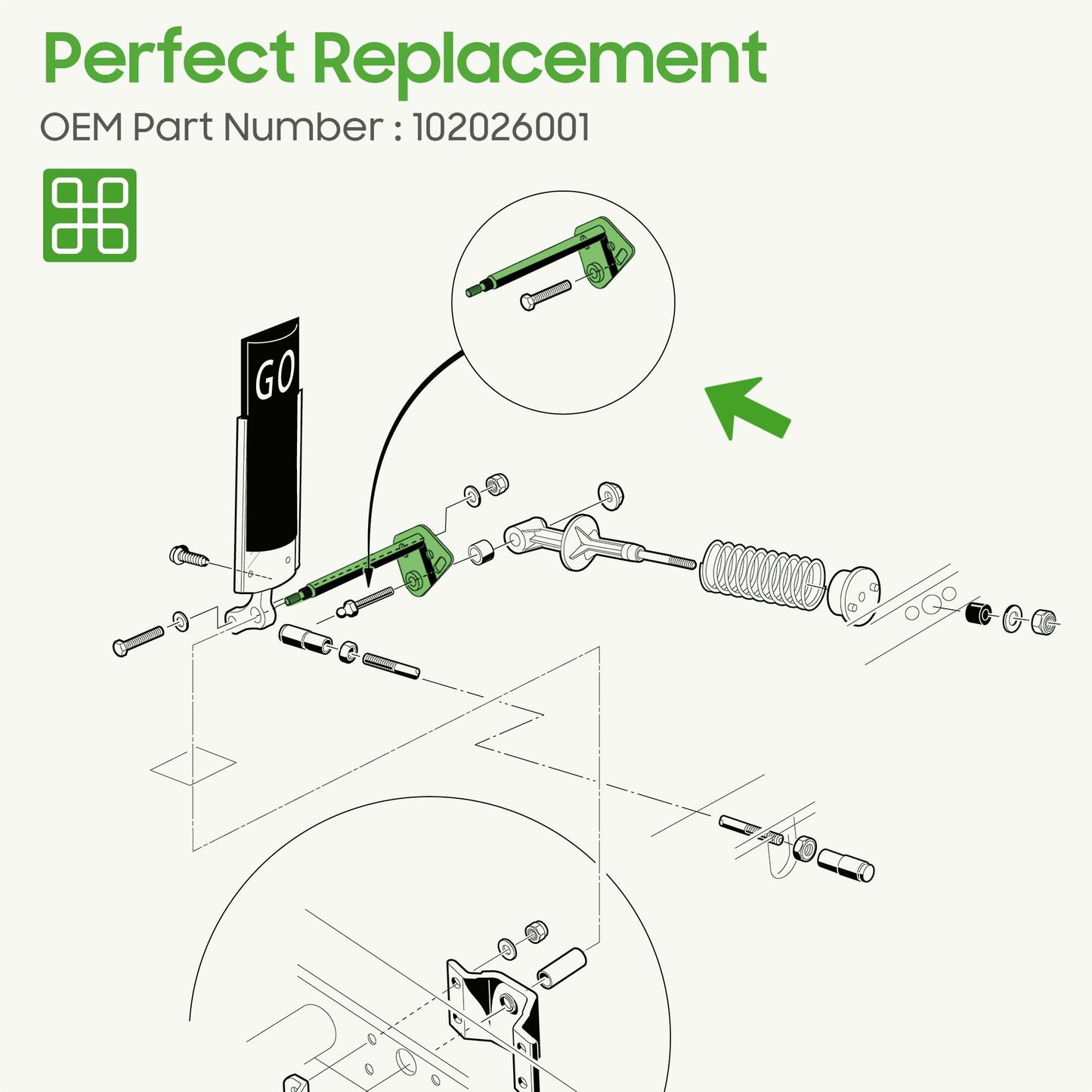 10L0L Golf Cart Accelerator Pivot Rod Assembly Kit Fits Club Car DS 1996-up Gas and Electric Models,OEM# 1020260-01, 1017325